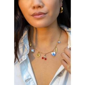 NEW PETER + JUNE lucky charmed necklace in multi